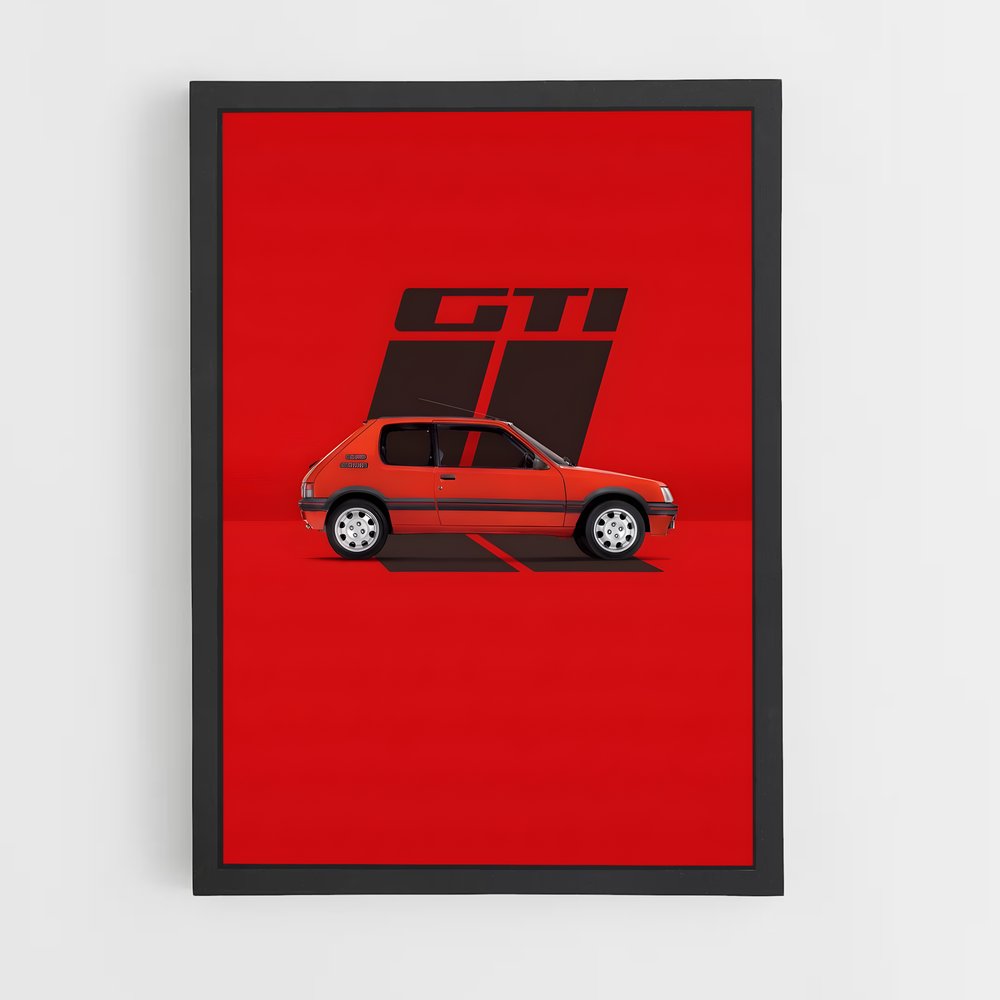 Poster Rouge Sportif – affiche Peugeot (vue 2)